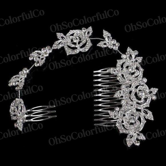 Rhinestone Bridal Hair Comb Accessory main image 9